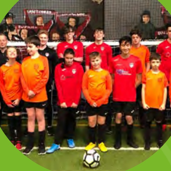 Children taking part in an Allsorts inclusive football session